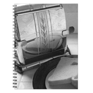 Vintage Toaster Schwarz Weiß Küchenkunst Notizbuch Notizblock