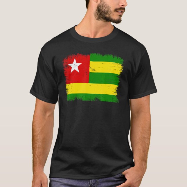 Vintage Togo Flag Togolese Independence Day T-Shirt (Vorderseite)