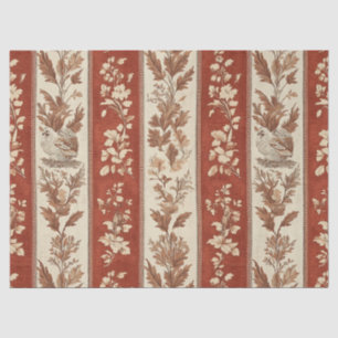 Vintage Toile de Jouy Blumenstreifen mit Huhn (6) Seidenpapier