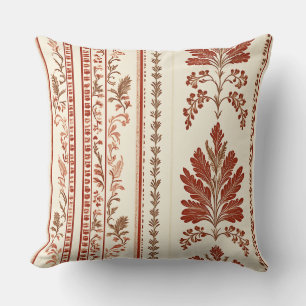 Vintage Toile de Jouy Blumenstreifen - Terrakotta  Kissen