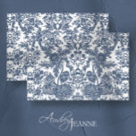 Vintage Toile Floral Navy Blau-Weiß Decoupage Seidenpapier<br><div class="desc">Großserienversion von "Vintag Toile Floral Navy Blue White Decoupage Art Heavy Heavy Heavy Tissue Paper." Eleganter Viktorianischer oder jakobischer Stil mit blühenden,  blauen und weißen Blättern. Alle Kunstwerke wurden grafisch von Audrey Jeanne Roberts,  einer international anerkannten Künstlerin und Designerin,  gestaltet.</div>
