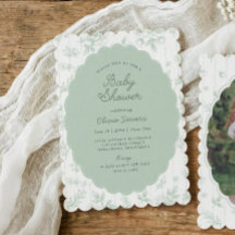 Vintage-Toile-Sage-Blumen-Baby-Shower-Einladung