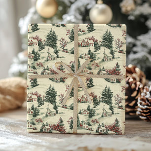 Vintage-Toile-Victorian-Weihnachtsbaum-Feiertag Geschenkpapier