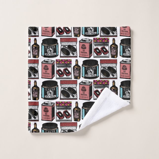 Vintage Toiletries and Cosmetics Pattern Waschlappen (Waschlappen)