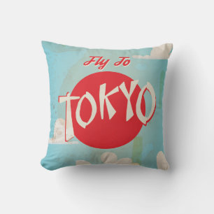 Vintage Tokyo, Japan Reiseplakate Kissen