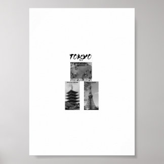 Vintage Tokyo japanischer Streetwear | Schwarz & W Poster