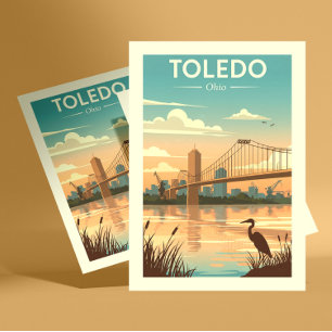Vintage Toledo Ohio Postkarte