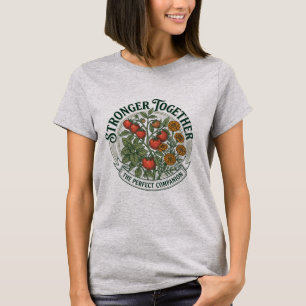 Vintage-Tomaten- und Basilikum-Abzeichen  T-Shirt