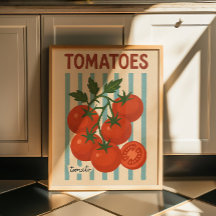 Vintage-Tomaten-Wandkunst-Druck | Botanische Küche