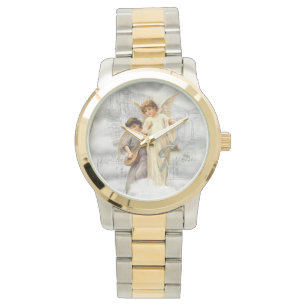 Vintage Ton-Uhr der Gesang-Engels-zwei Armbanduhr