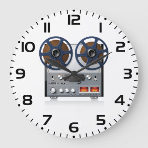 Vintage Tonbandgerät für Audiophile Große Wanduhr