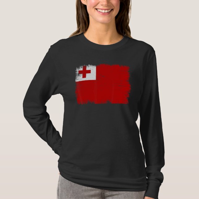 Vintage Tonga Flag Tongan Independence Day T-Shirt (Vorderseite)