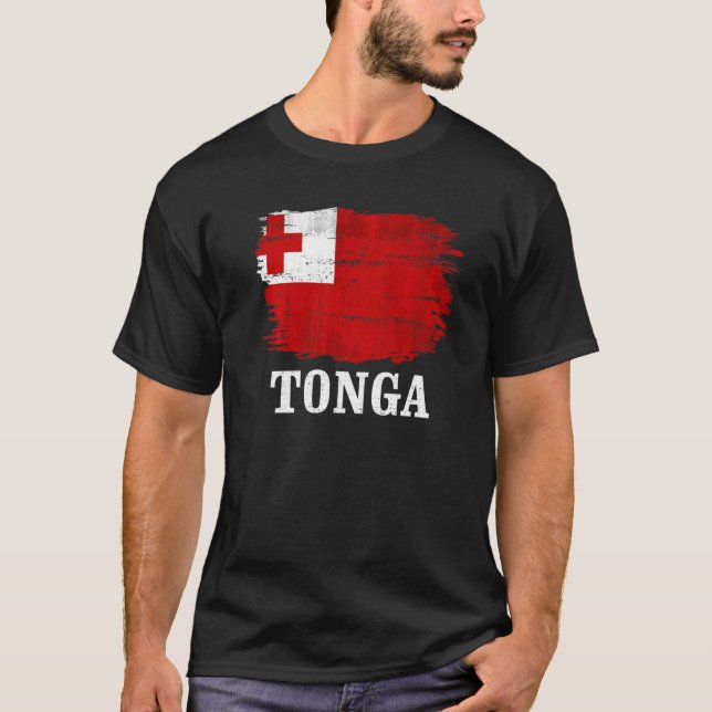 Vintage Tonga-Flagge für Tongan T-Shirt (Vorderseite)