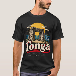 Vintage Tonga Reise Kunst Landmarke T-Shirt