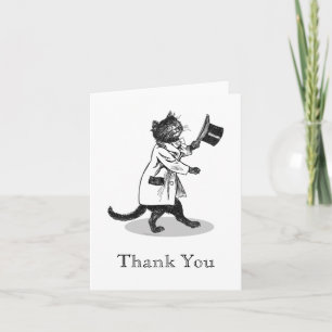 Vintage Top Hat Katze Individuelle Dankeschön-Kart Dankeskarte