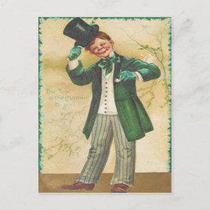 Vintage Top Of The Morning St. Patrick's Day Grußk Postkarte