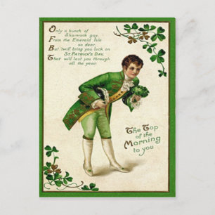 Vintage Top Of The Morning To You St. Patrick's Da Postkarte