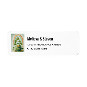 Vintage-Topf mit Gold und Regenbogen-Adresse