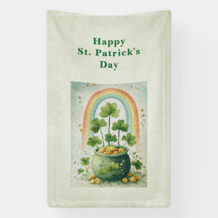 Vintage Topf mit Gold und Regenbogen St. Patrick's Banner