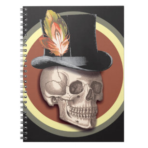 Vintage-Topfhut-Totenkopf Notizblock