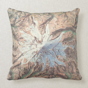 Vintage-Topografische Karte des Mount Rainier, Was Kissen