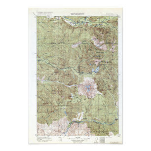 Vintage topografische Karte Mount Saint Helens Fotodruck
