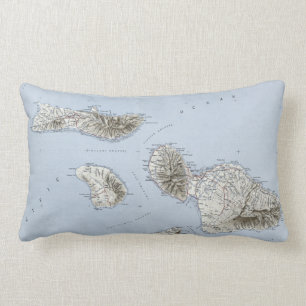 Vintage-Topografische Karte von Maui Hawaii Lendenkissen