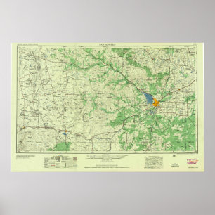 Vintage-Topografische Karte von San Angelo TX Poster