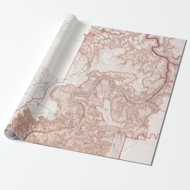 Vintage topographische Karte des Grand Canyon Geschenkpapier (Ungerollt)