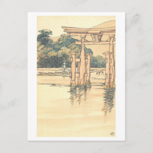 Vintage Torii am Itsukushima-Schrein (Japan) Postkarte