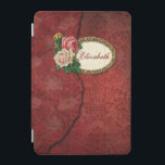 Vintage Tornroten Damaskus und Rose Personalisiert iPad Mini Hülle<br><div class="desc">Ebenen aus gealtertem rotem Damast mit abgerissener Kante,  vergoldetem filigranem Rahmen und Vintagen Rose. Anmerkung: Skulptierte,  eingravierte,  geprägte und dimensionale Effekte,  geschichtete,  gealterte oder erodierte Erscheinung,  Texturen und Schatten digital erzielt. Das eigentliche Produkt hat eine flache Oberfläche.</div>