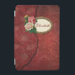 Vintage Tornroten Damaskus und Rose Personalisiert iPad Mini Hülle<br><div class="desc">Ebenen aus gealtertem rotem Damast mit abgerissener Kante,  vergoldetem filigranem Rahmen und Vintagen Rose. Anmerkung: Skulptierte,  eingravierte,  geprägte und dimensionale Effekte,  geschichtete,  gealterte oder erodierte Erscheinung,  Texturen und Schatten digital erzielt. Das eigentliche Produkt hat eine flache Oberfläche.</div>