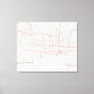 Vintage Toronto Streetcar Map (1912) Leinwanddruck