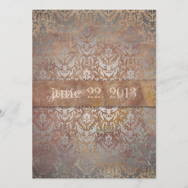 Vintage Toskana Damasca Save The Date (Vorderseite)