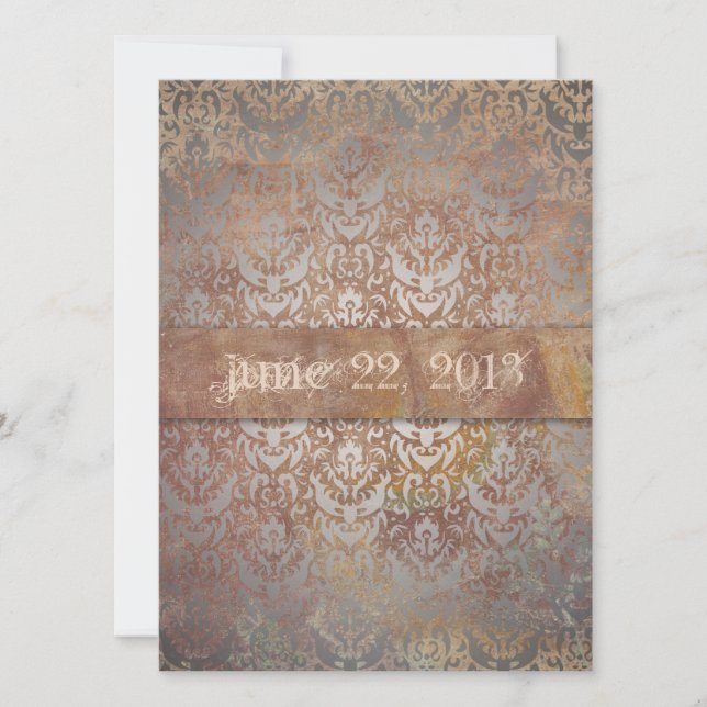 Vintage Toskana Damasca Save The Date (Vorderseite)