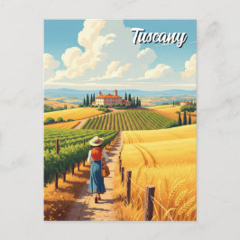 Vintage Toskana Italien Landschaft Postkarte