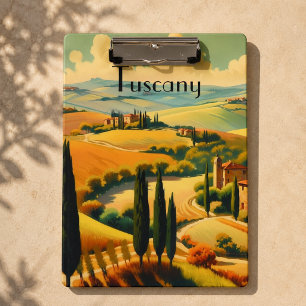 Vintage Toskana Landschaft Custom Text Klemmbrett
