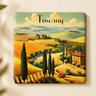Vintage Toskana Landschaft Custom Text Magnet