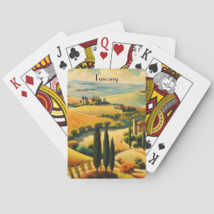 Vintage Toskana Landschaft Custom Text Spielkarten
