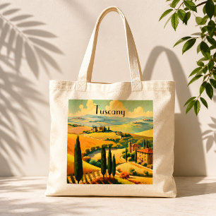 Vintage Toskana Landschaft Custom Text Tragetasche