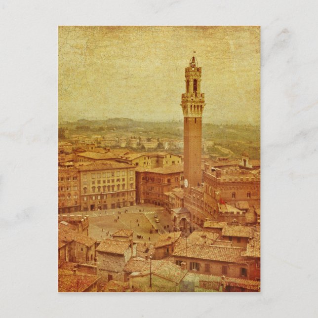 Vintage Toskana, mittelalterliches Siena Postkarte (Vorderseite)