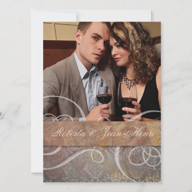 Vintage toskanische italienische Elegante Save the Einladung (Vorderseite)