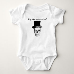 Vintage-Totenkopf-Keep calm und spook auf Baby-Bod Baby Strampler