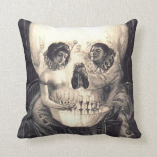 Vintage-Totenkopf-Optische-Illusion Schwarz/Weiß-K Kissen