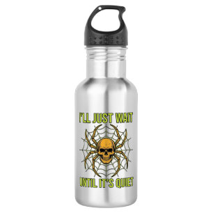Vintage-Totenkopf-Spinne Lustiges Halloween-T-Shir Edelstahlflasche