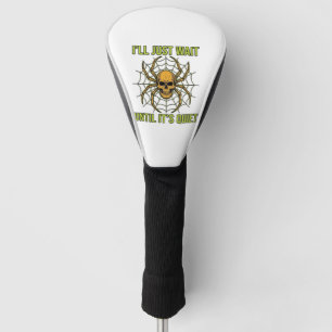 Vintage-Totenkopf-Spinne Lustiges Halloween-T-Shir Golf Headcover