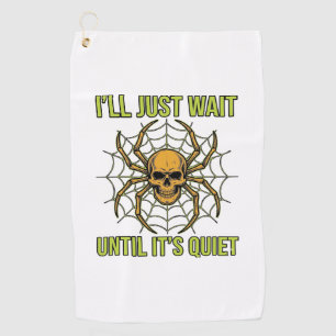 Vintage-Totenkopf-Spinne Lustiges Halloween-T-Shir Golfhandtuch