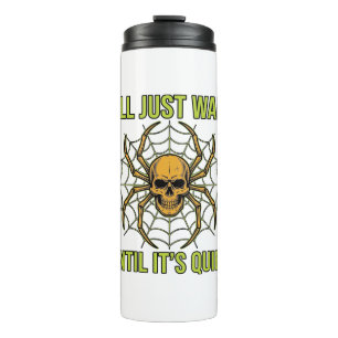 Vintage-Totenkopf-Spinne Lustiges Halloween-T-Shir Thermosbecher