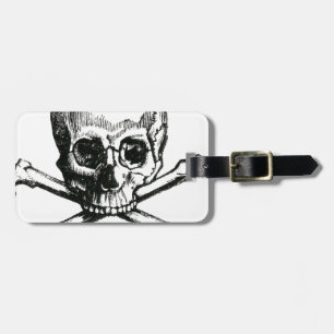 Vintage-Totenkopf und Kreuzknochen Gepäckanhänger
