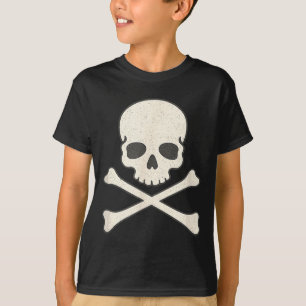 Vintage-Totenkopf-und-Schädelknochen-Pirat-Hallowe T-Shirt